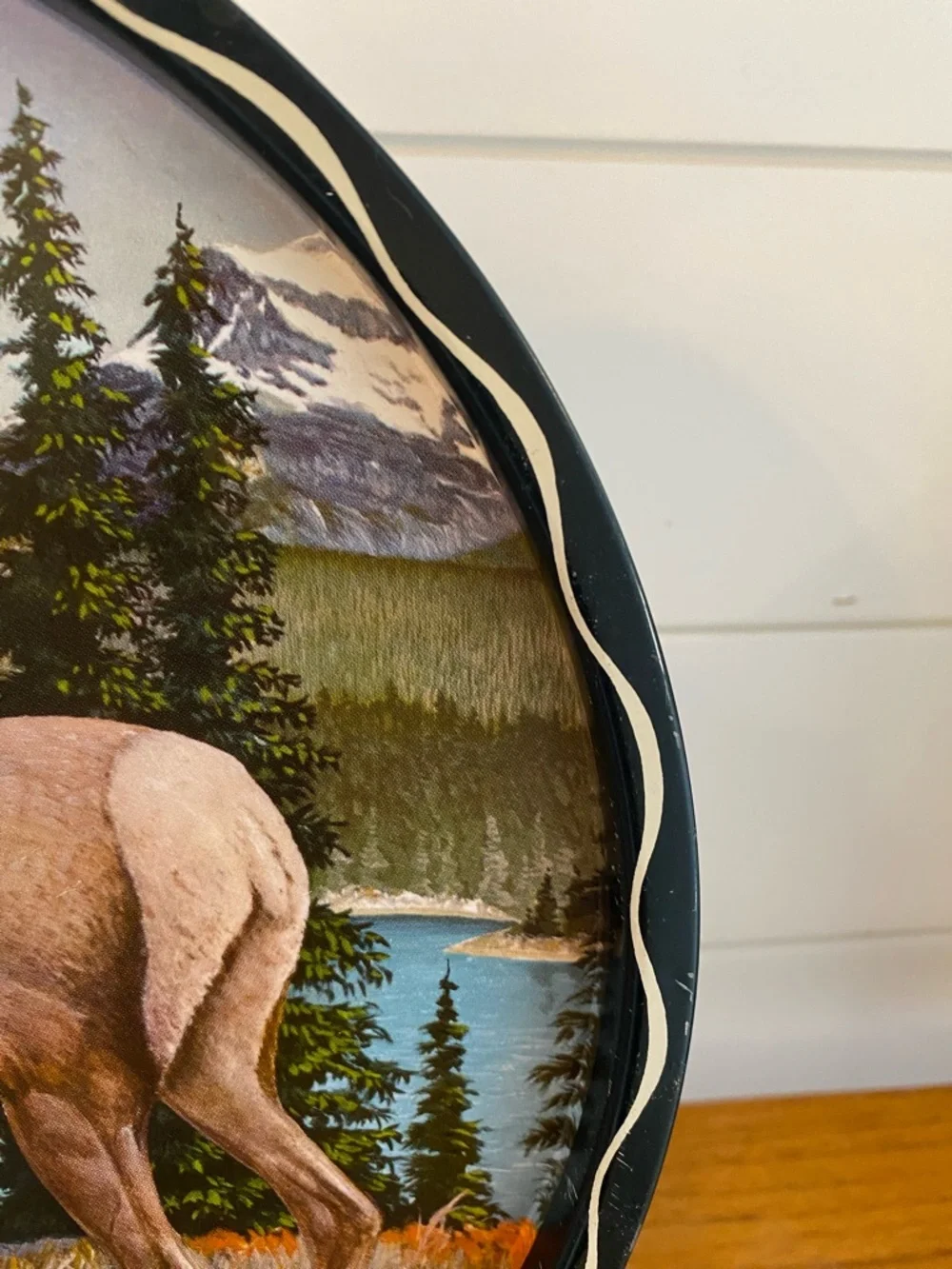 James L. Artig Vintage Tin Lithograph  Elk Serving Tray MCM Western Decor - Picture 6 of 11